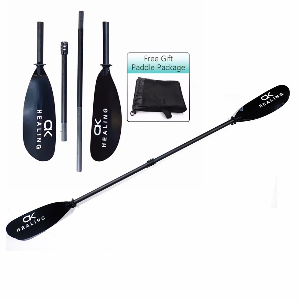 Kayak Paddle Carbon - Wiosło kajakowe 4-częściowe, czarne, z włókna